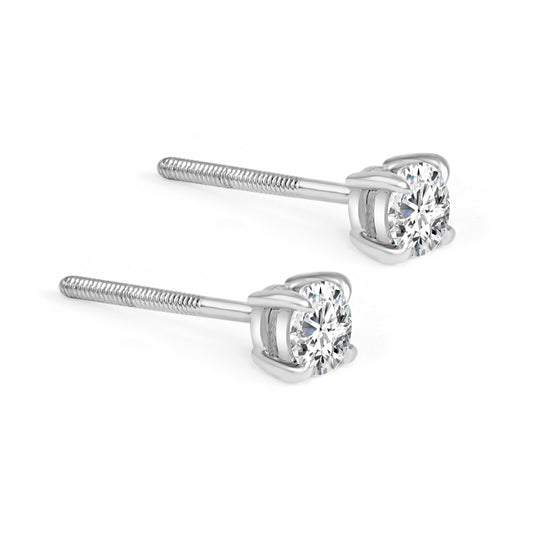 2 = 0.40ct Round Brilliant Cut Natural Diamond Studs
