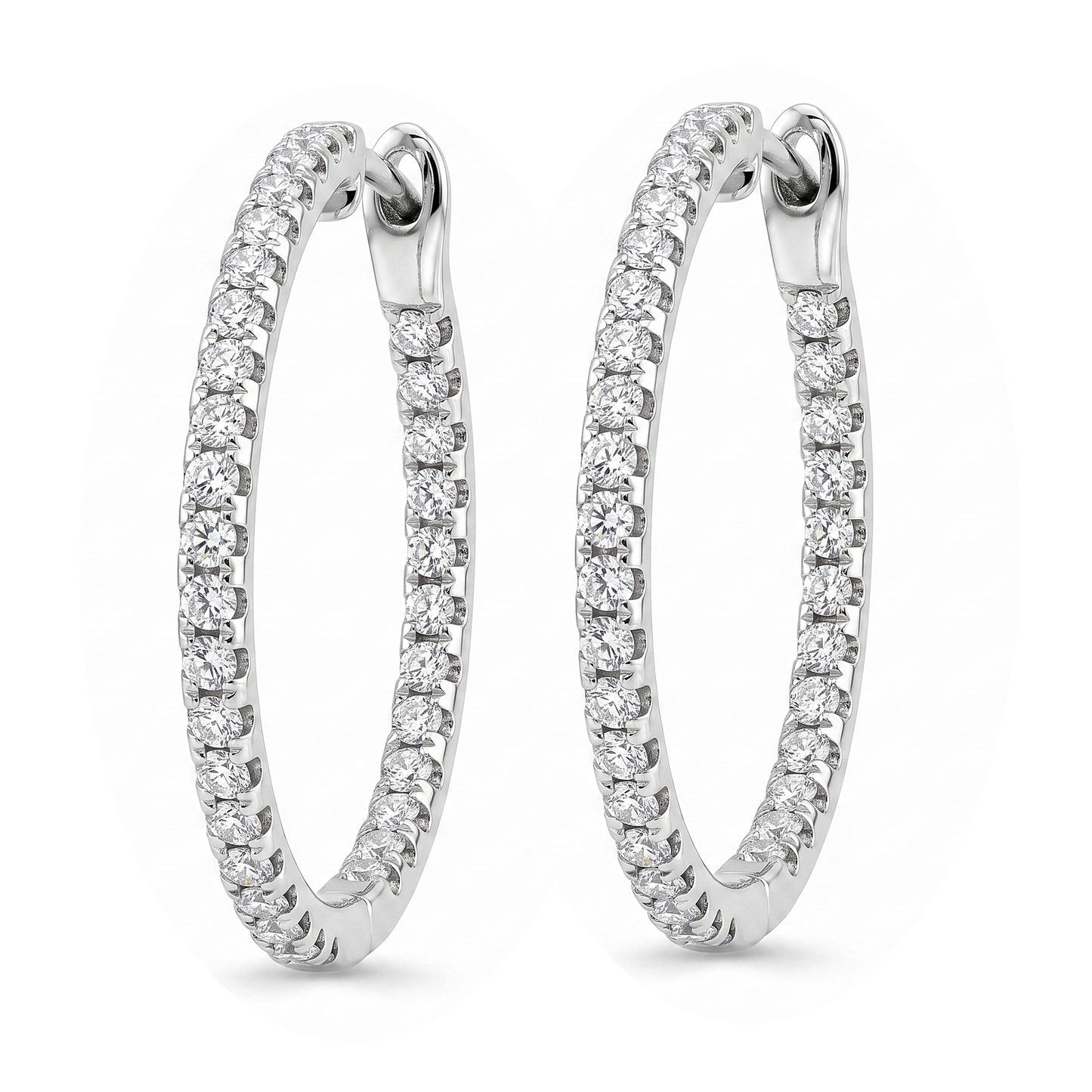 Day/Night Natural Diamond Hoop Earrings