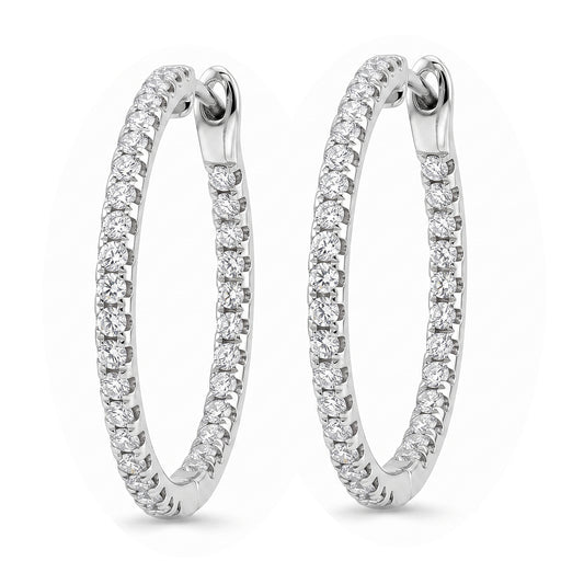 Day/Night Natural Diamond Hoop Earrings