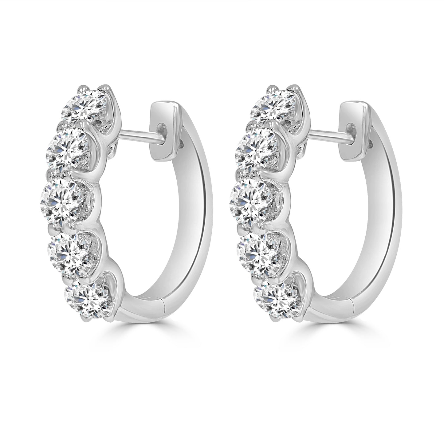 2.00 Carat Natural Diamond Hoop Earrings