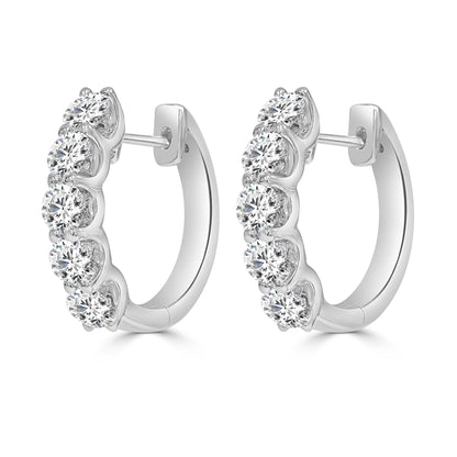 2.00 Carat Natural Diamond Hoop Earrings