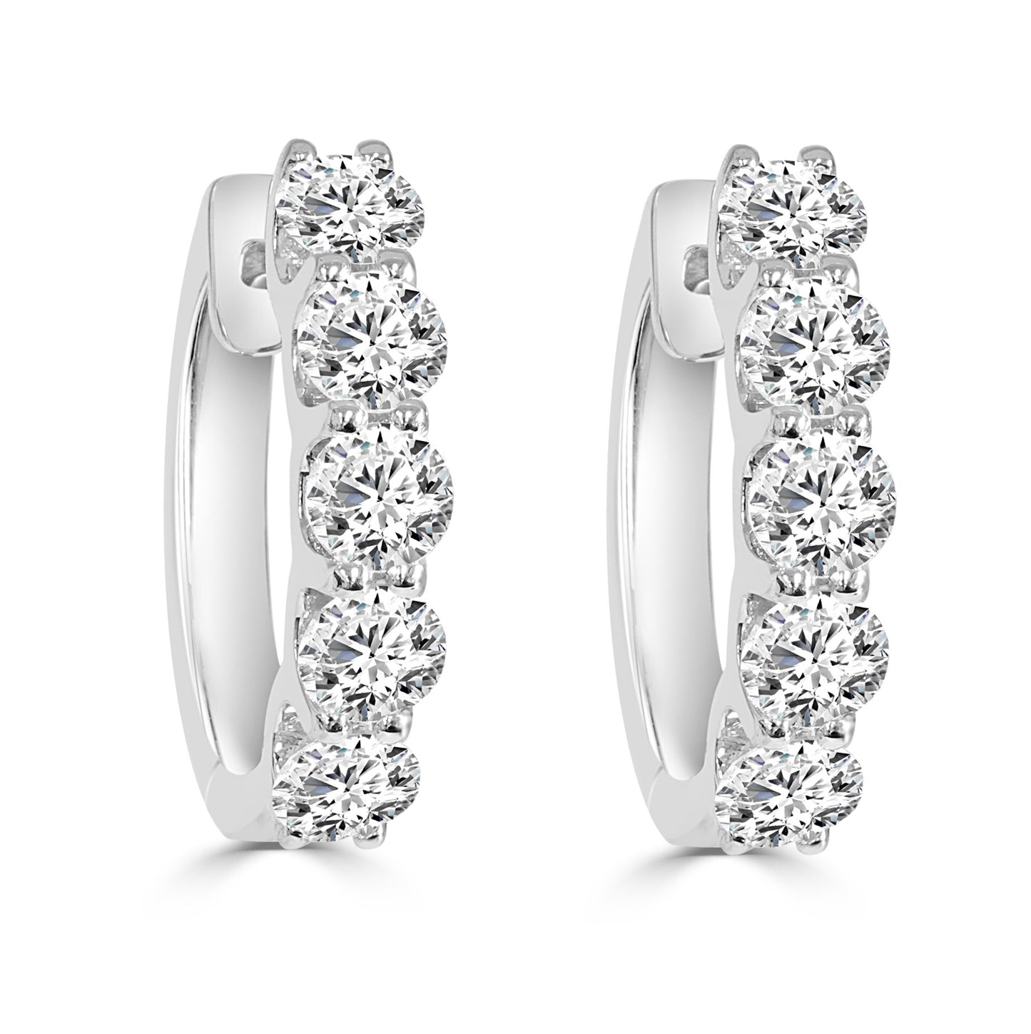 2.00 Carat Natural Diamond Hoop Earrings