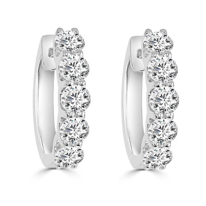 2.00 Carat Natural Diamond Hoop Earrings
