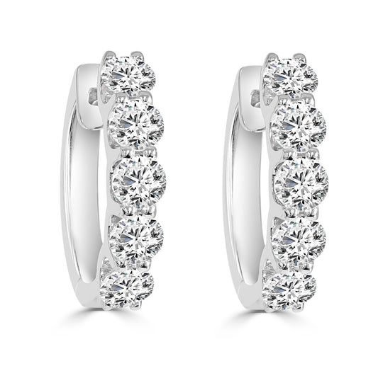 2.00 Carat Natural Diamond Hoop Earrings