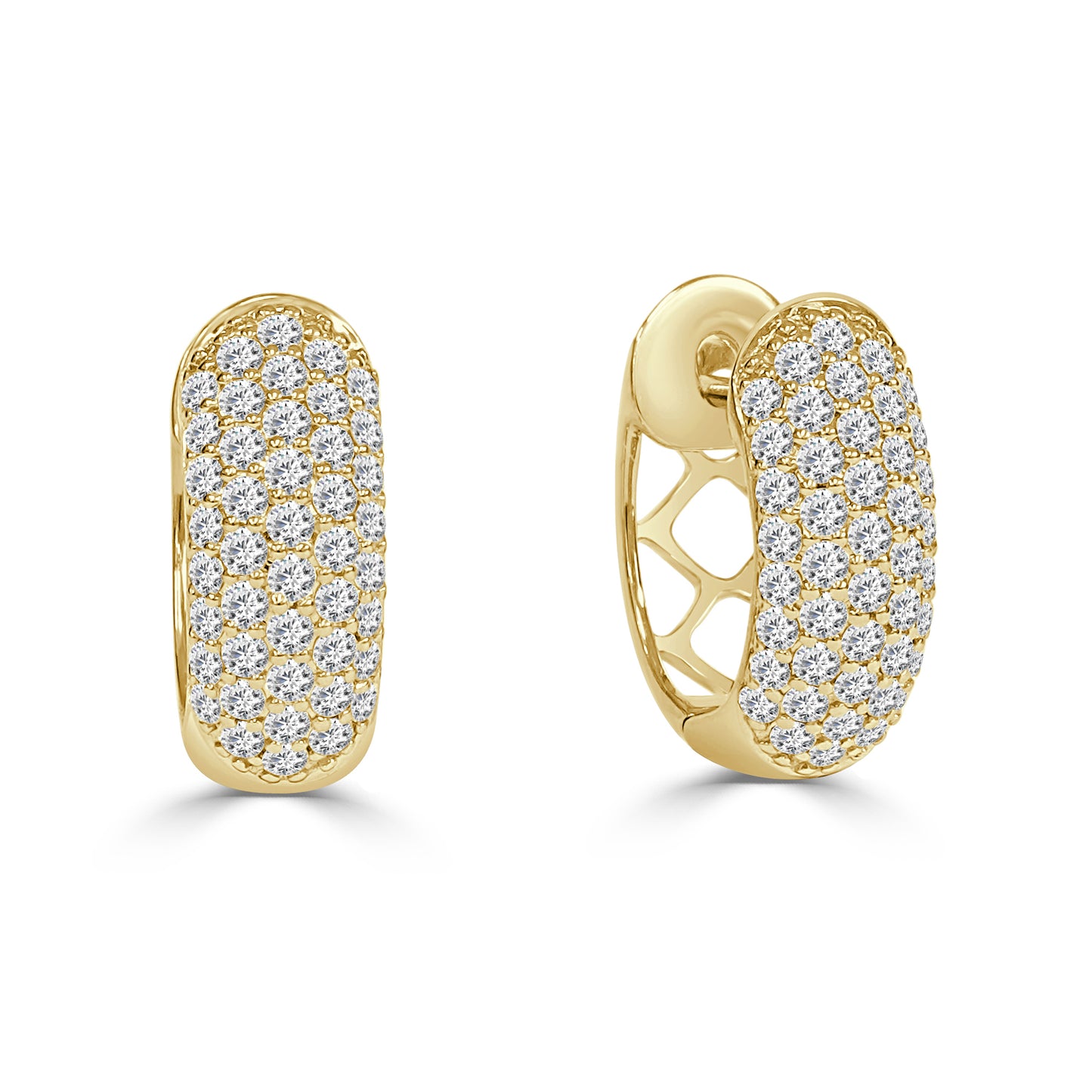 18K Pave Set Diamond Earrings
