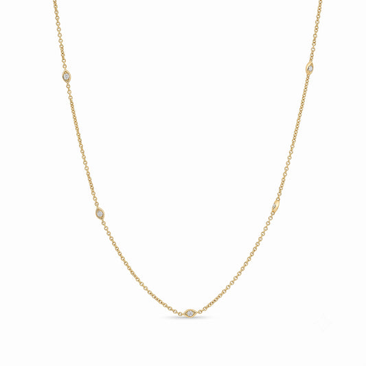 Marquise Cut Natural Diamond Necklace