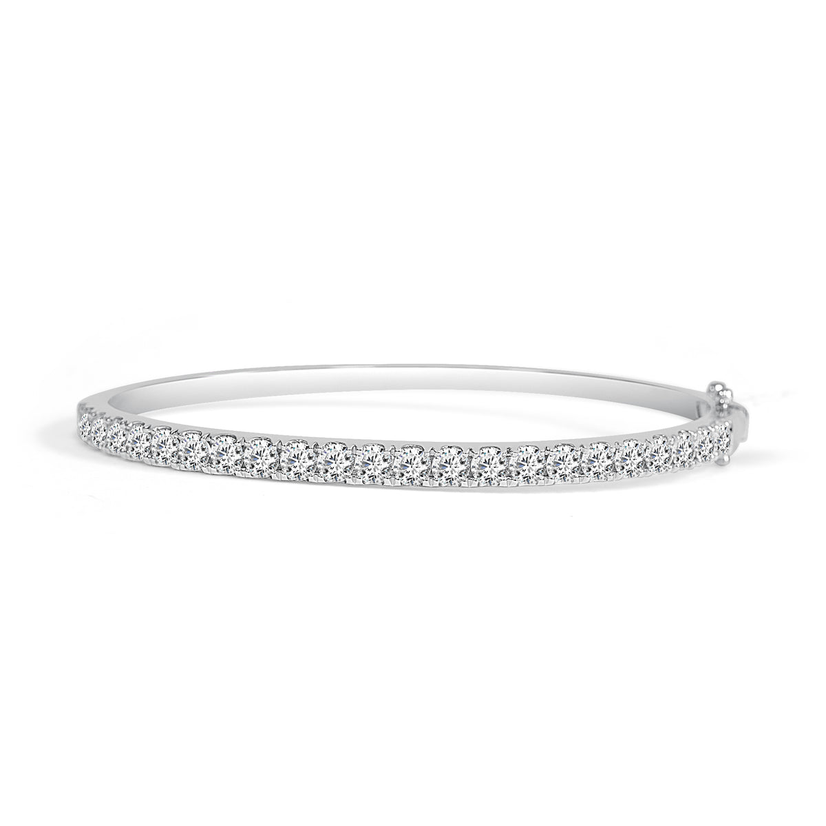 4ct Round Brilliant Cut Natural Diamond Bangle