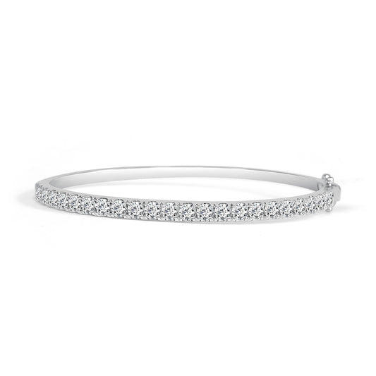4ct Round Brilliant Cut Natural Diamond Bangle