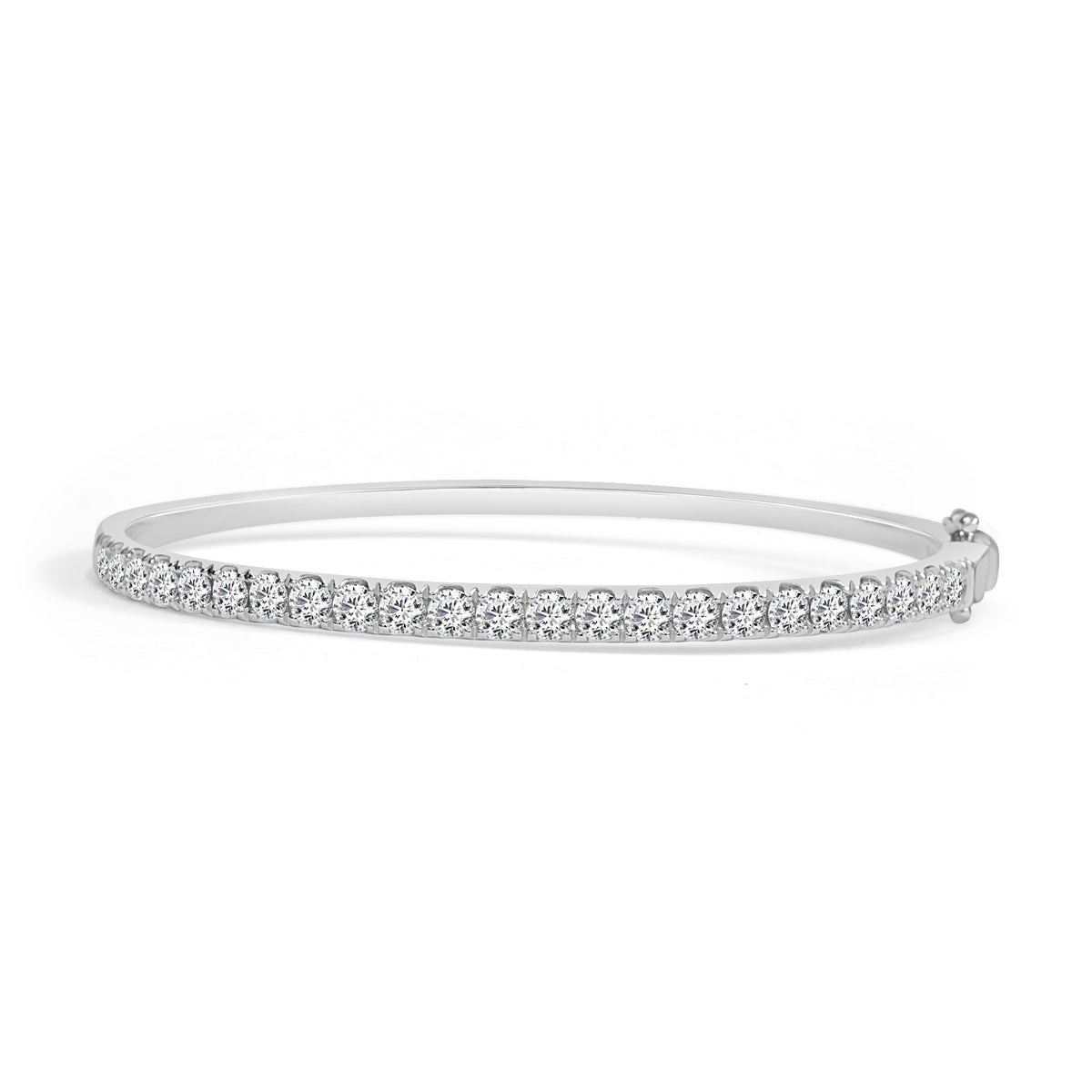 3ct Round Brilliant Cut Natural Diamond Bangle