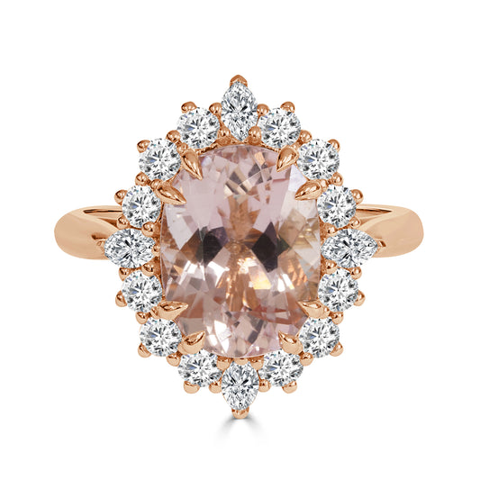 Pink Morganite and Diamond Dress Ring image 0