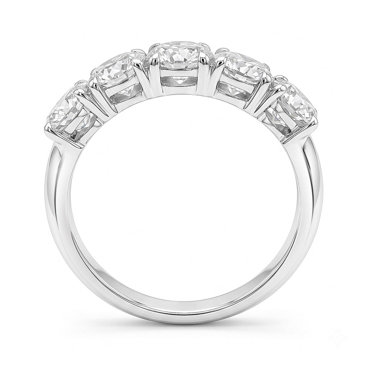 18K White Gold Natural Diamond Band