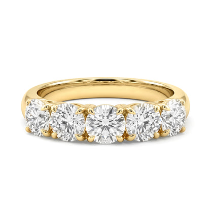5 Round Brilliant Cut Diamonds set in 18K Yellow Gold