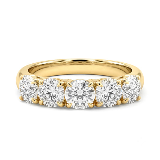 5 Round Brilliant Cut Diamonds set in 18K Yellow Gold