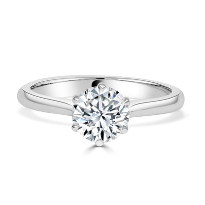 1 Carat Round Brilliant Cut Solitaire engagement ring
