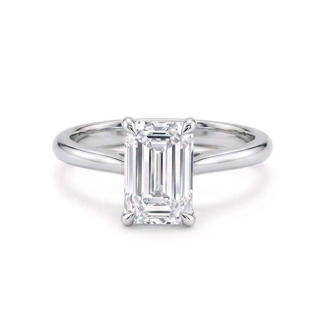 Lunara - Emerald Cut Lab Grown Engagement Ring
