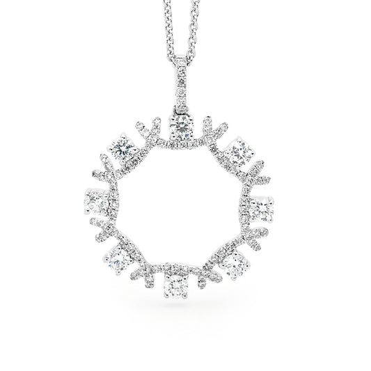 Round Brilliant Cut Diamond Snowflake Pendant image 0