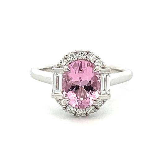 Pink Morganite and Diamond Dress Ring image 0