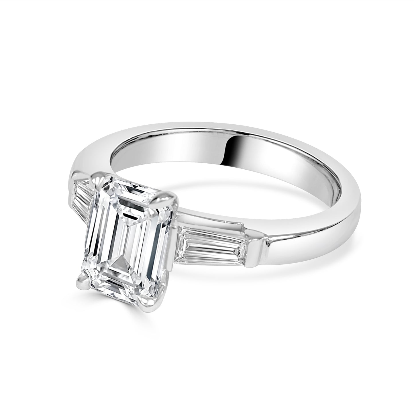 Elara - Emerald cut Lab Grown Diamond Trilogy Ring