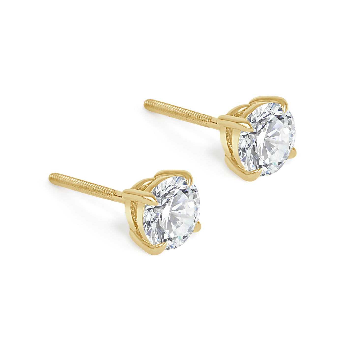 1.41ct Lab Grown Diamond Stud Earrings in 18K Yellow Gold