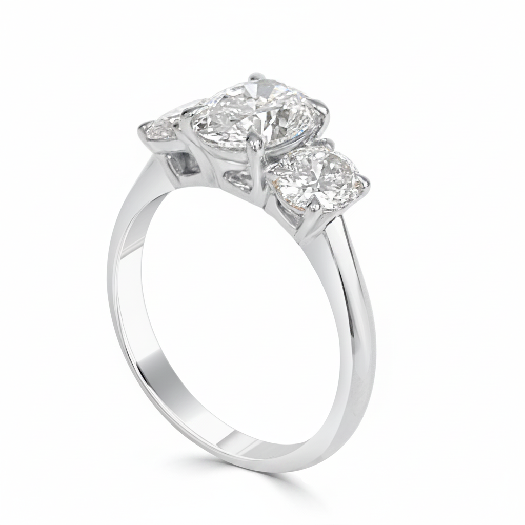 Astra - Lab Grown Diamond Oval Trilogy Engagement Ring