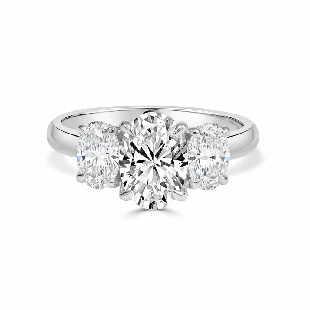 Astra - Lab Grown Diamond Oval Trilogy Engagement Ring