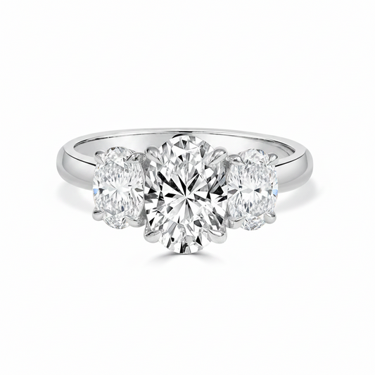 Astra - Lab Grown Diamond Oval Trilogy Engagement Ring