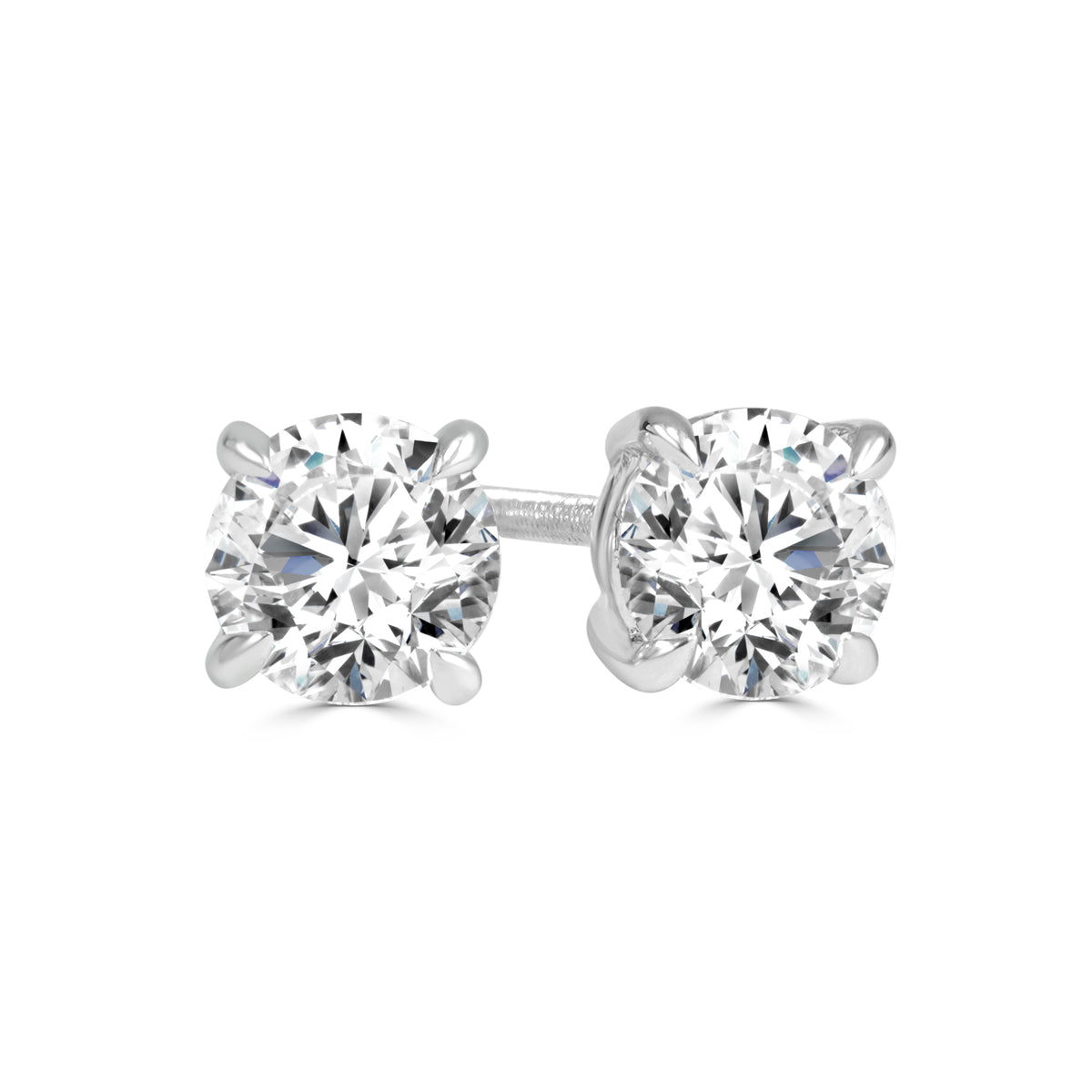 2 = 2.00 Carat Lab Grown Round Brilliant Cut Diamond Studs image 0