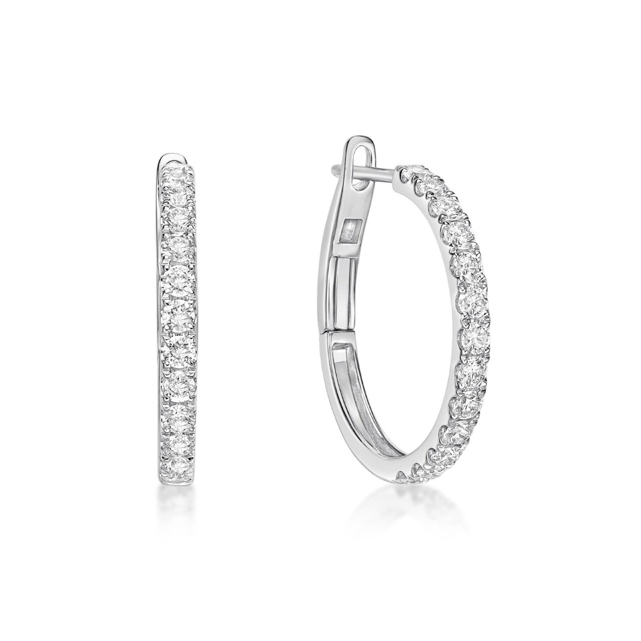 Round Brilliant Cut Diamond Hoop Earrings image 0