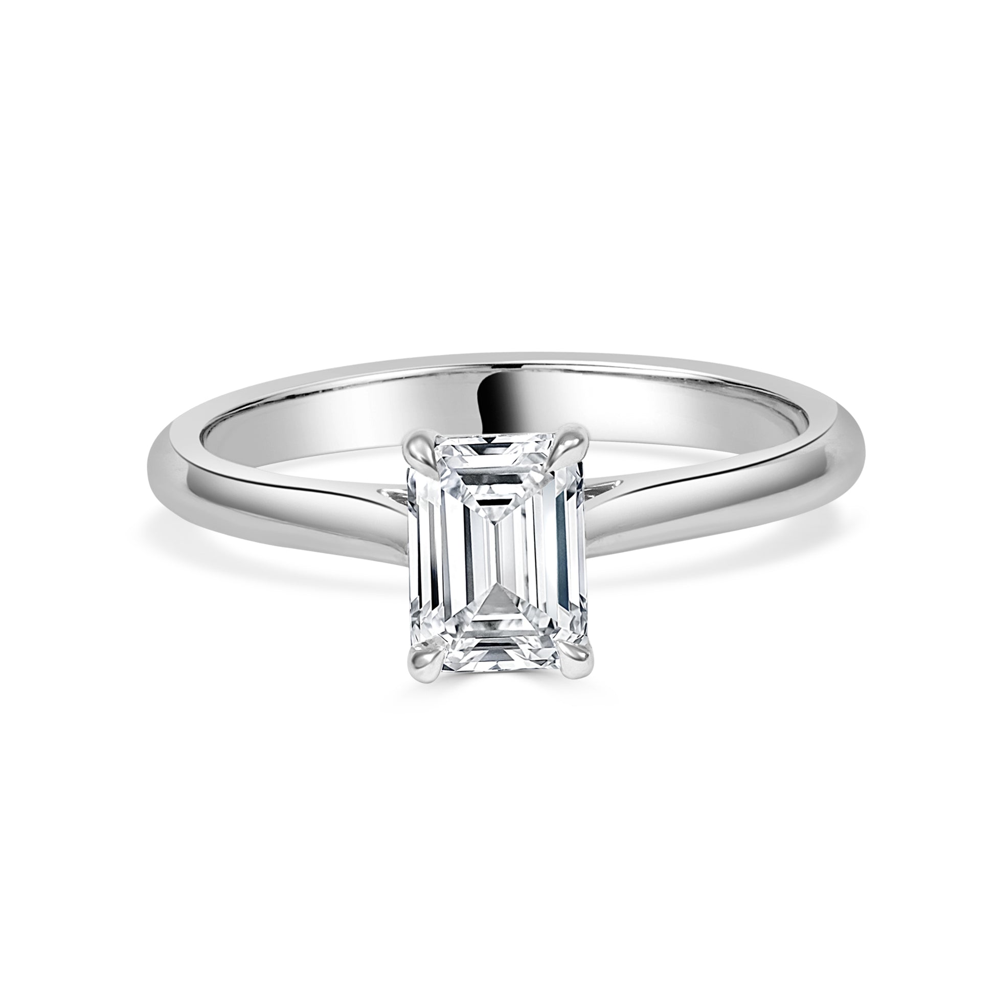 1 Carat Emerald Cut Diamond Engagement Ring image 0