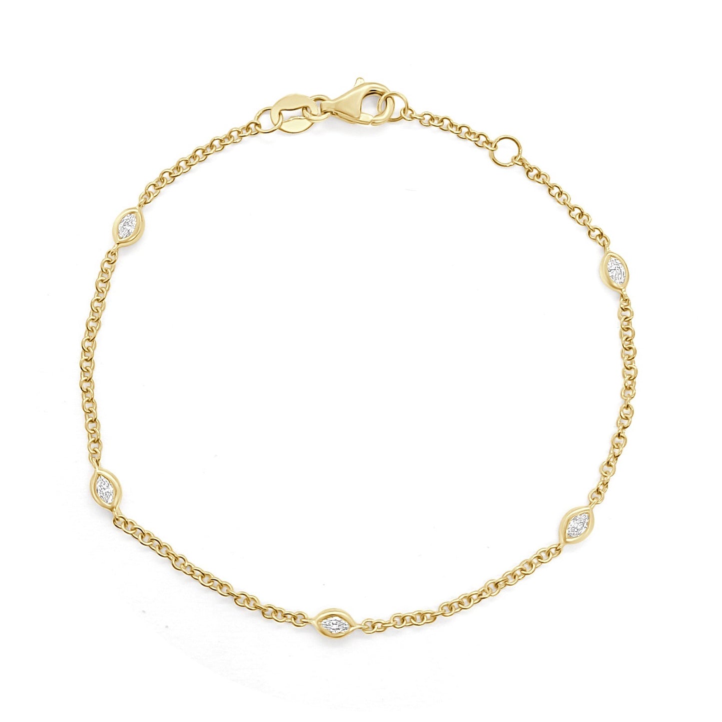 Marquise Cut Diamond Bezel Set Bracelet