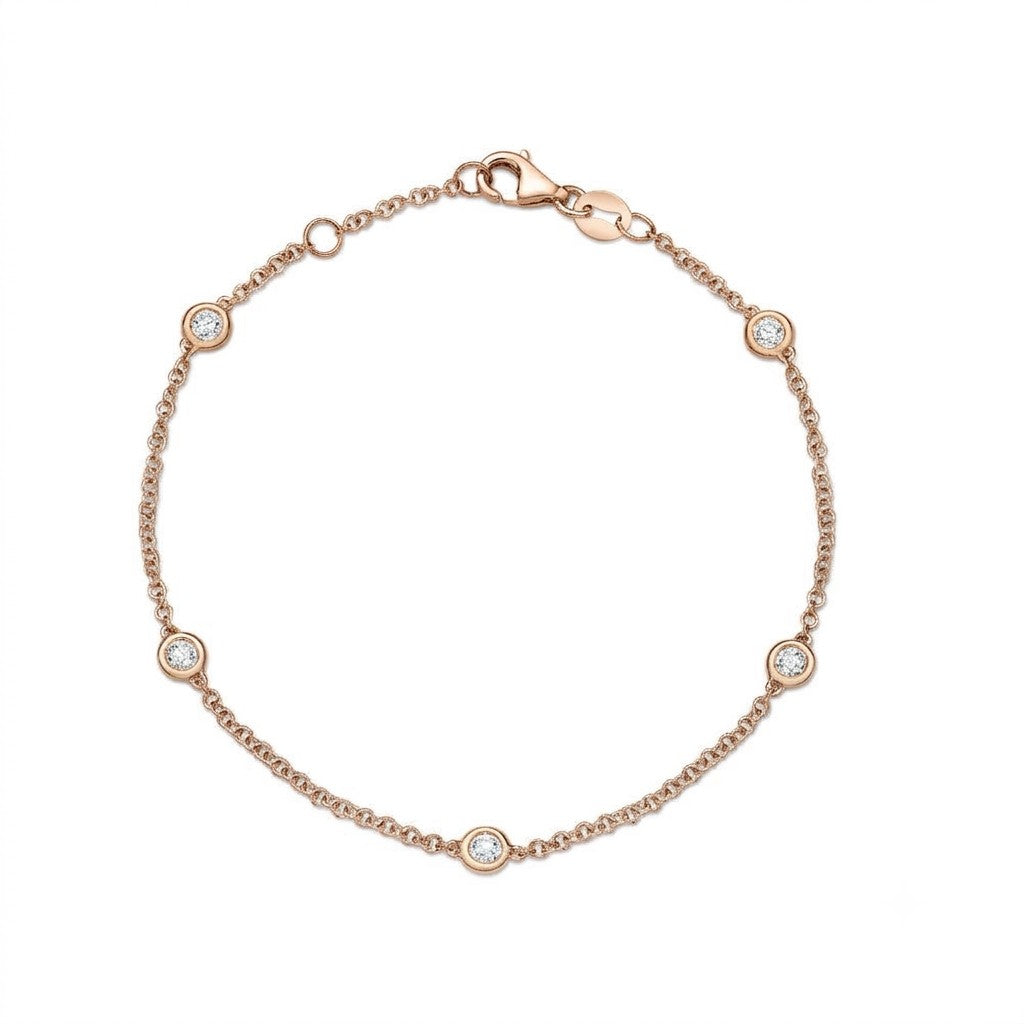 Bezel Set Natural Diamond Bracelet
