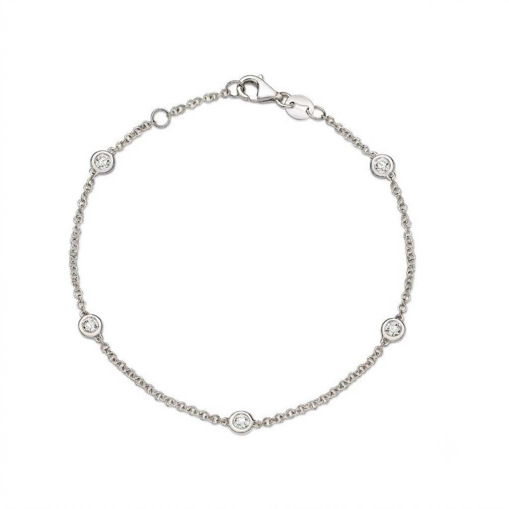 Bezel Set Natural Diamond Bracelet