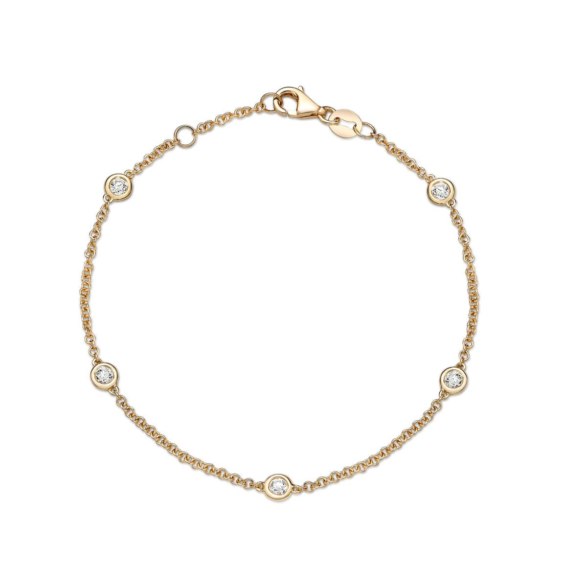 Bezel Set Natural Diamond Bracelet