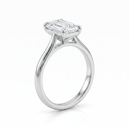 Lunara - Emerald Cut Lab Grown Engagement Ring