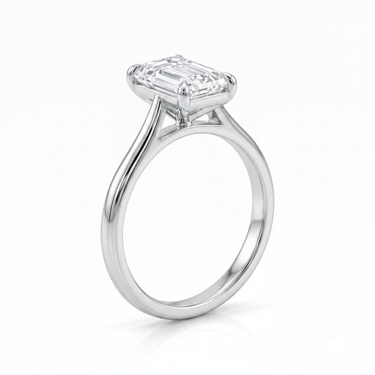 Lunara - Emerald Cut Lab Grown Engagement Ring