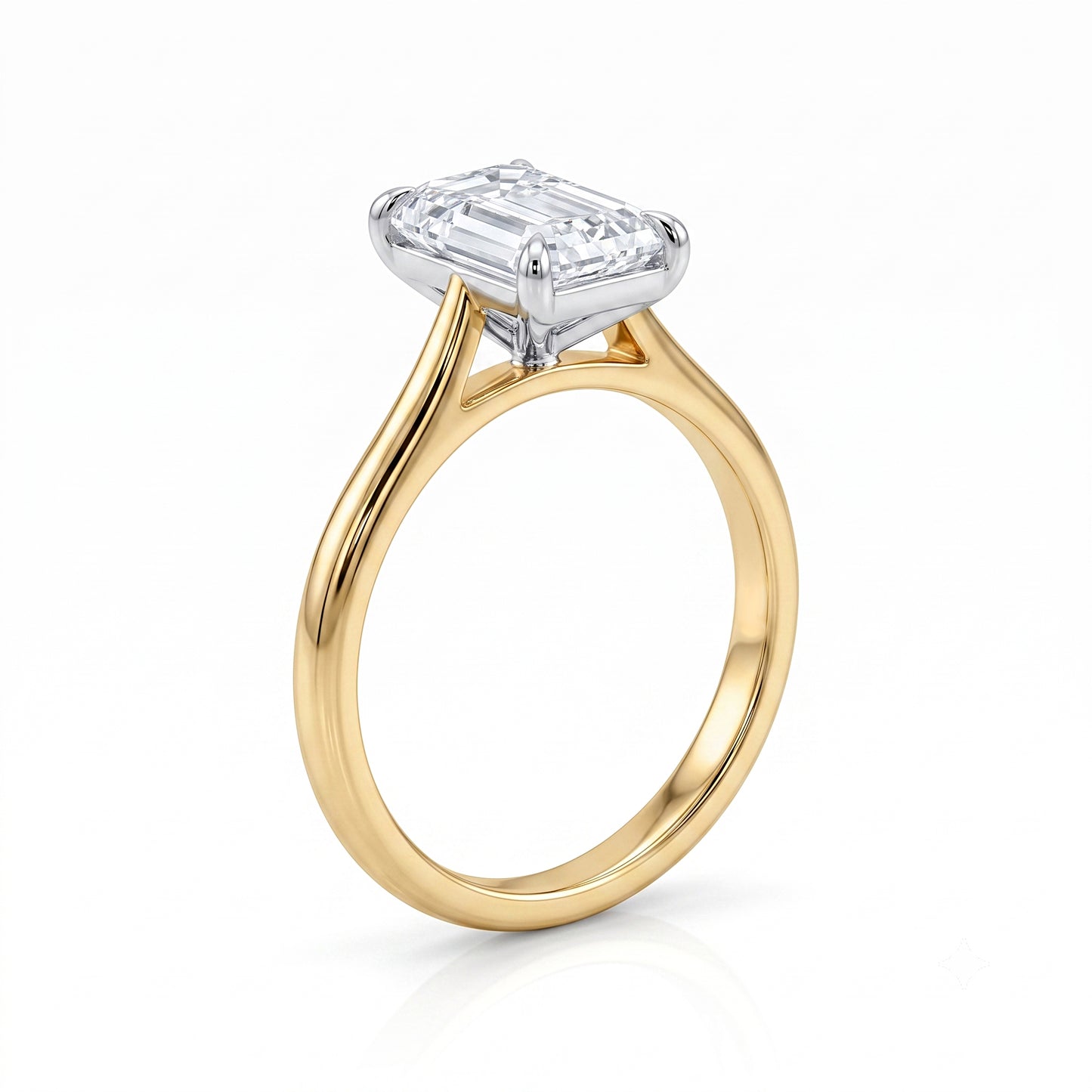 Lunara - Emerald Cut Lab Grown Engagement Ring