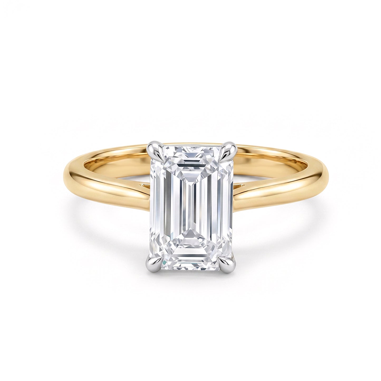 Lunara - Emerald Cut Lab Grown Engagement Ring