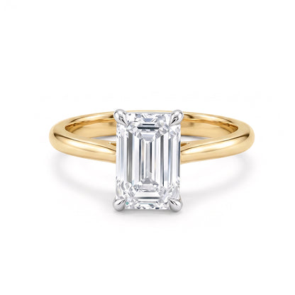 Lunara - Emerald Cut Lab Grown Engagement Ring