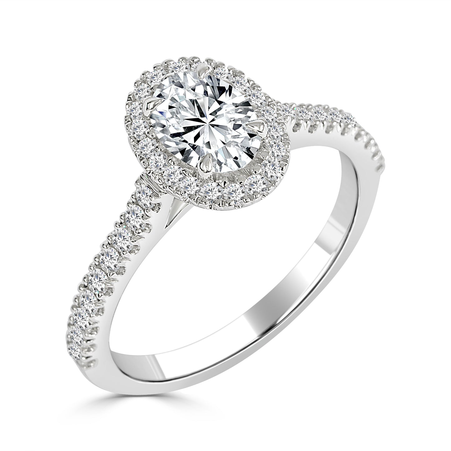 Estelle - 0.60ct Natural Diamond Oval Halo Engagement Ring