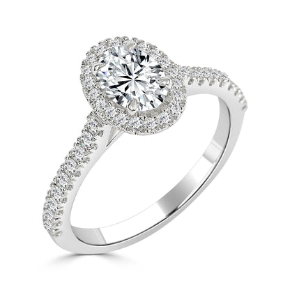 Estelle - 0.60ct Natural Diamond Oval Halo Engagement Ring