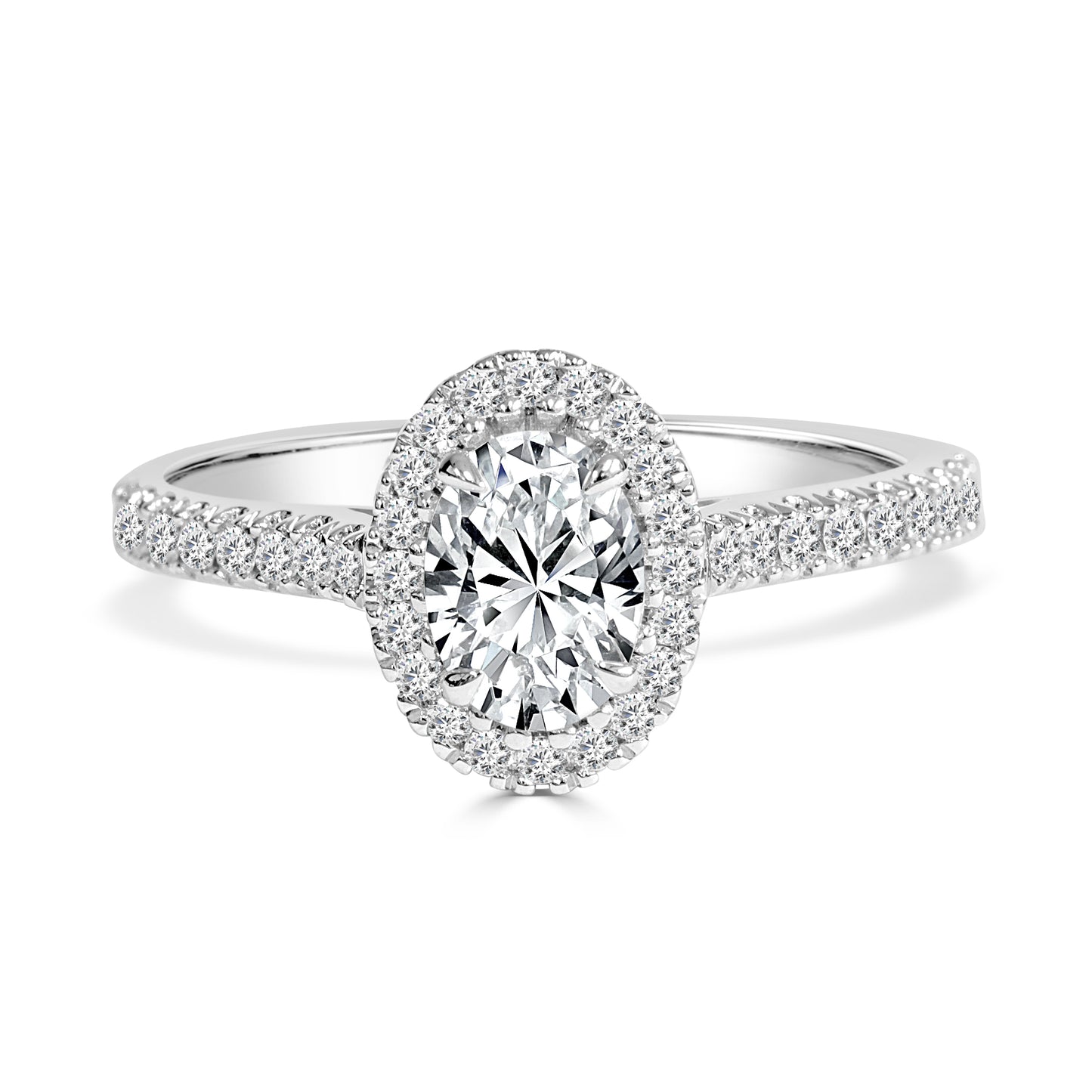 Estelle - 0.60ct Natural Diamond Oval Halo Engagement Ring