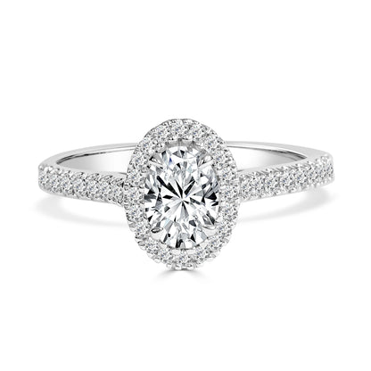 Estelle - 0.60ct Natural Diamond Oval Halo Engagement Ring