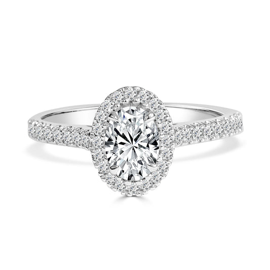 Estelle - 0.60ct Natural Diamond Oval Halo Engagement Ring