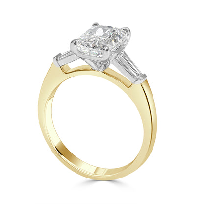 Elara - Long Radiant Cut Lab Grown Diamond Engagement Ring