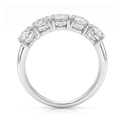 Round Brilliant Cut Diamond Band set in 18Kw side view