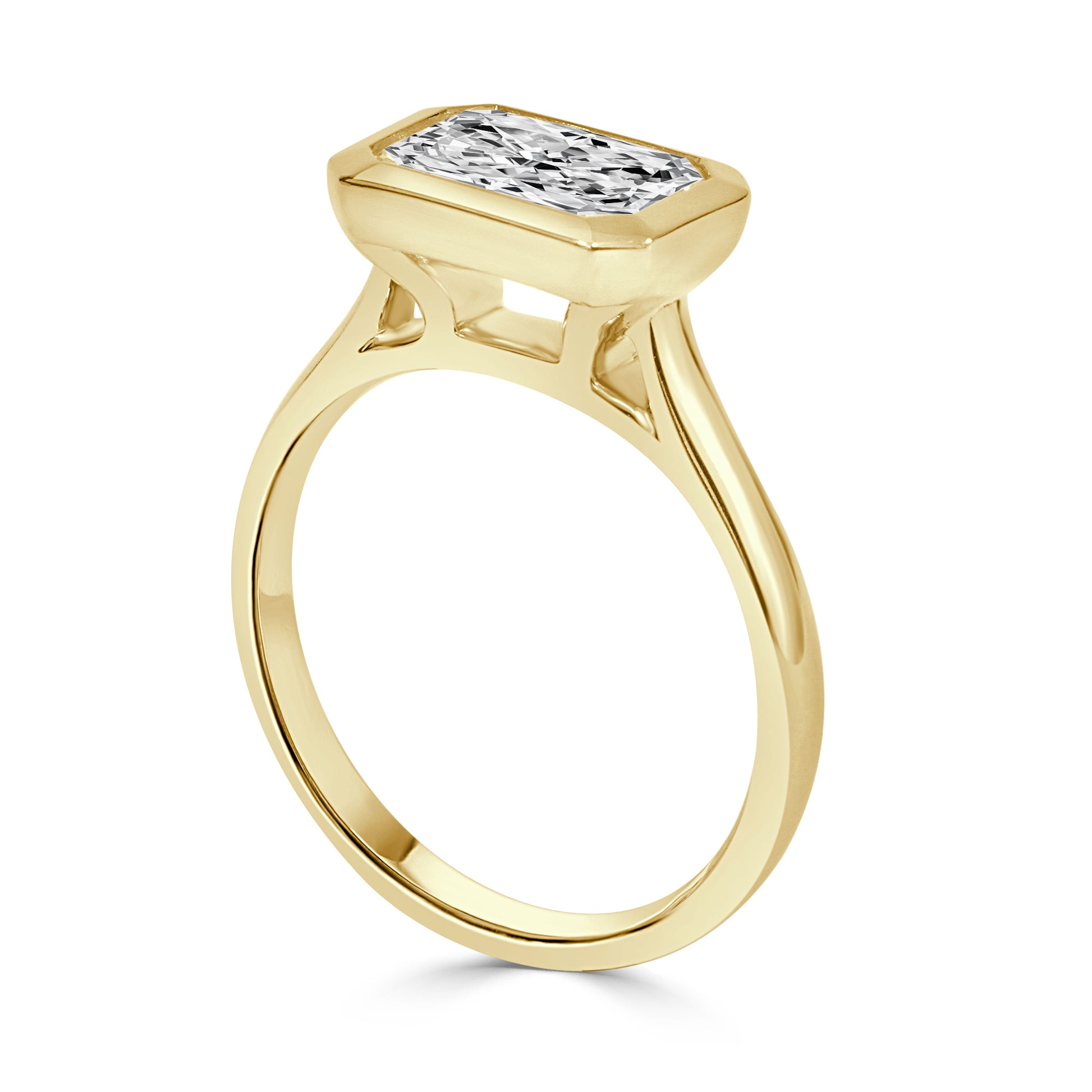 Long Radiant Cut Lab Grown Engagement Ring image 1