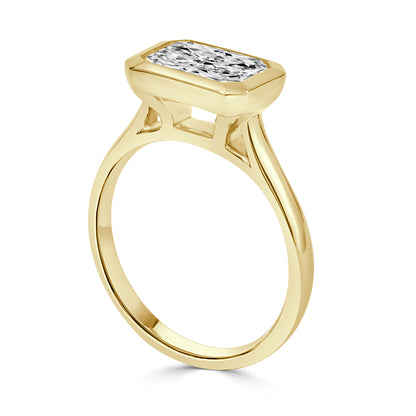 Long Radiant Cut Lab Grown Engagement Ring image 1