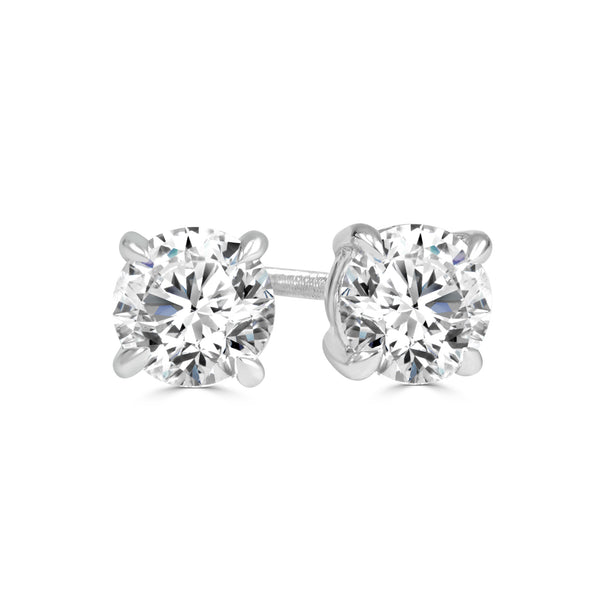 Lab Grown 2 = 1.50 Carat Round Brilliant Cut Diamond Studs image 0