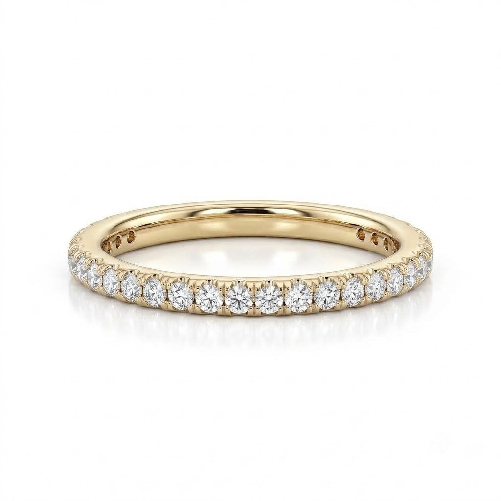 Round Brilliant Cut Natural Diamond Wedding Ring