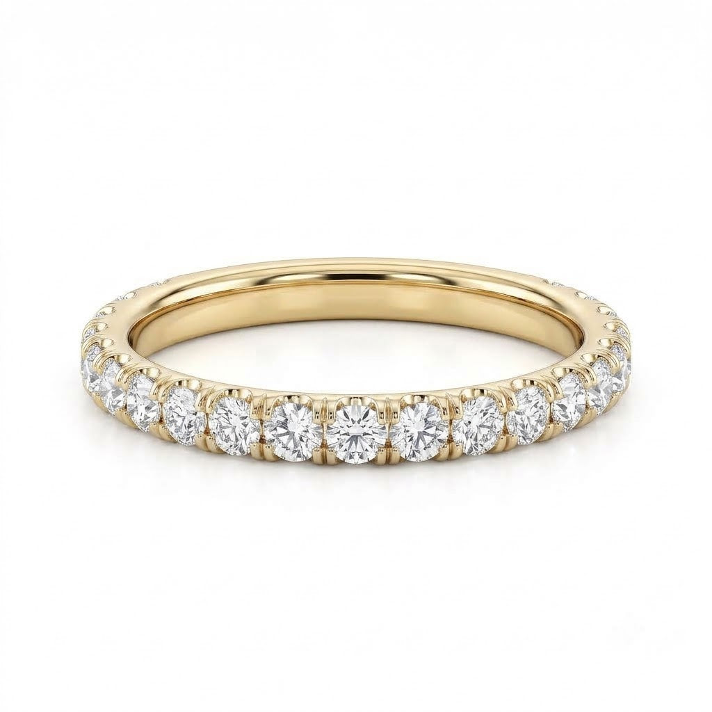 Round Brilliant Cut Natural Diamond Wedding Ring